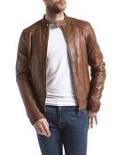 Veste en Cuir Yangtze cognac