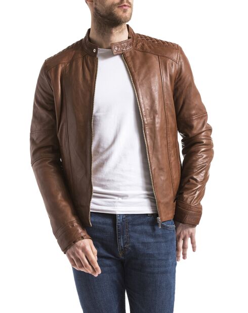 Veste en Cuir Yangtze cognac