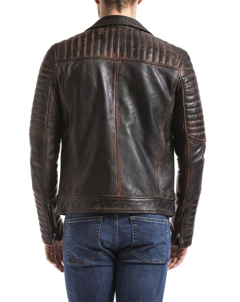 Veste en Cuir Zambezi marron vintage