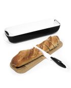 Cestino e tagliere con coltello nero - 40x12,5x9,5 cm