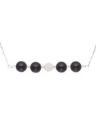 Collier Megane Argent Perles d'Eau Douce noires
