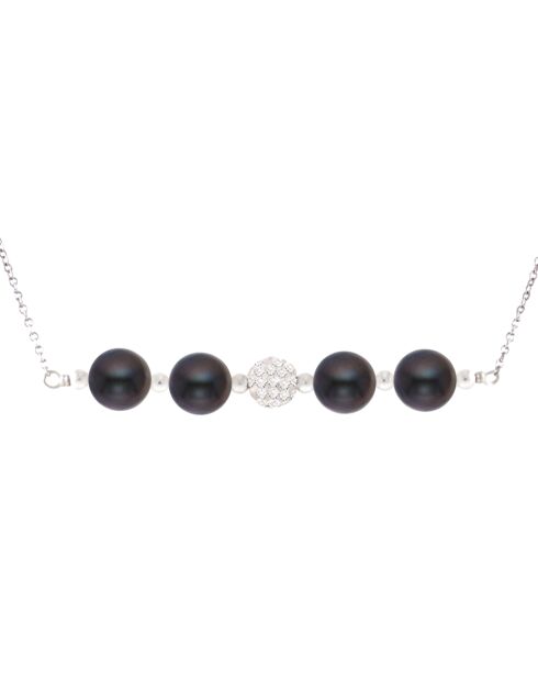 Collier Megane Argent Perles d'Eau Douce noires