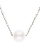 Aude Halskette weiße Perle 8-9 mm Silber