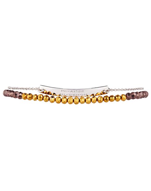 Bracelet Mi-Ange Mi-Demon laiton argenté