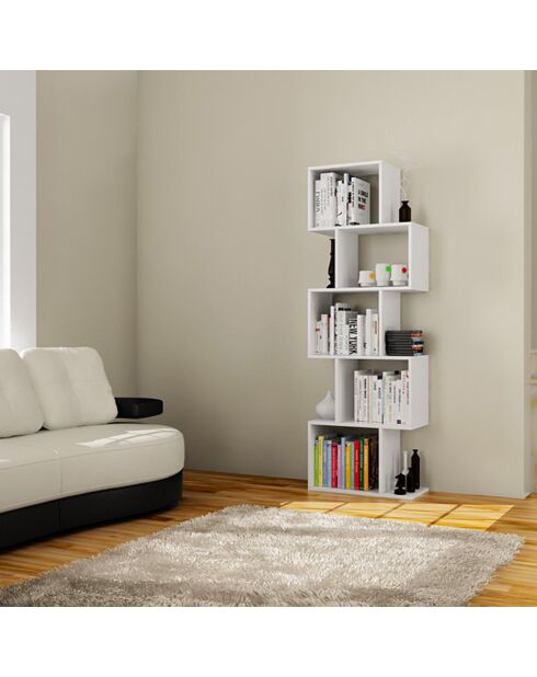 Bibliothèque Meric blanche - 60x179x30 cm