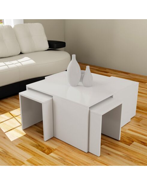 Tables basses encastrables Orcanta blanches - 60x36x60 cm