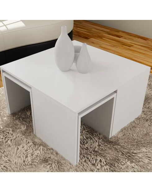 Tables basses encastrables Orcanta blanches - 60x36x60 cm
