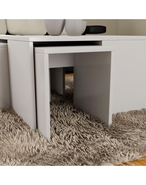Tables basses encastrables Orcanta blanches - 60x36x60 cm