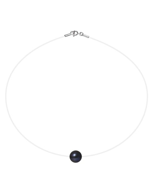 Collier Argent Perle d'Eau Douce noire