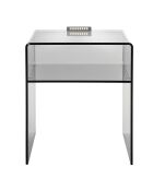Table basse/chevet LED Lyn gris transparent - 40x33x49 cm