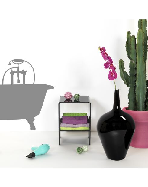 Mesita/mesita de noche Atina negra - 32x29x45 cm