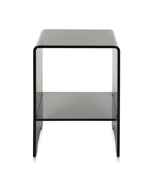 Table basse/chevet Atina fumé transparent - 32x29x45 cm
