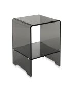 Table basse/chevet Atina fumé transparent - 32x29x45 cm
