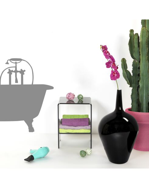 Mesita de café/mesita de noche Atina transparente ahumada - 32x29x45 cm