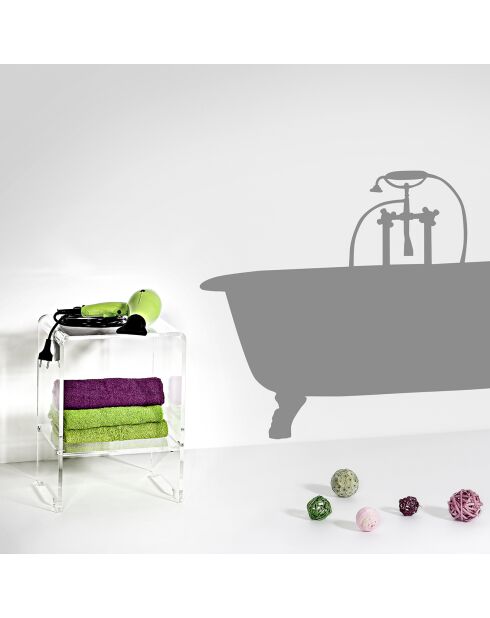 Mesita de mesa/mesita de noche transparente Atina - 32x29x45 cm