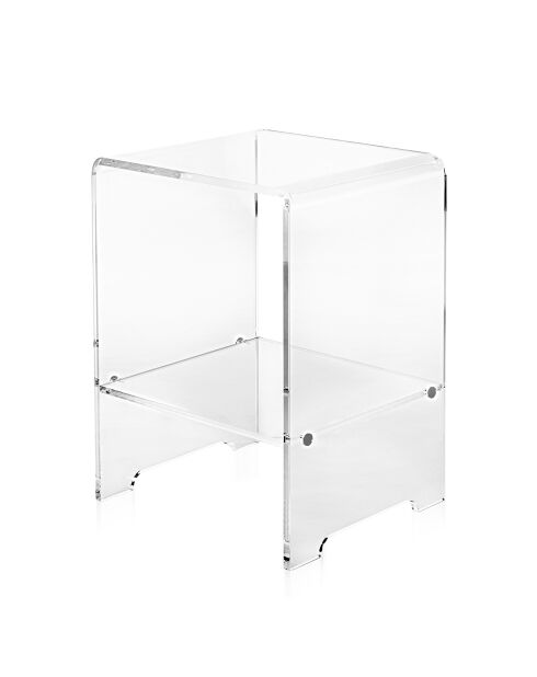 Mesita de mesa/mesita de noche transparente Atina - 32x29x45 cm