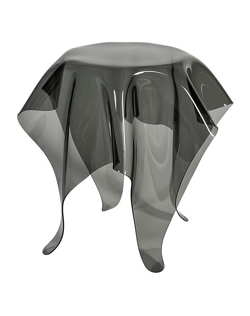 Table haute Drapé gris transparent - D.75xH.70 cm