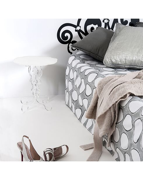 Table basse Arabesque blanche - D.36xH.42 cm