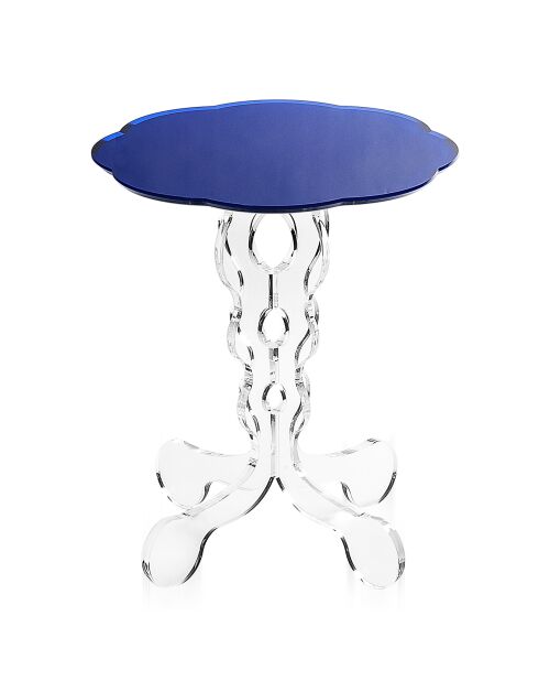 Table basse Arabesque bleue - D.36xH.42 cm