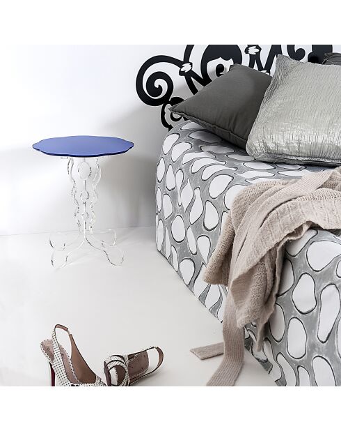 Table basse Arabesque bleue - D.36xH.42 cm