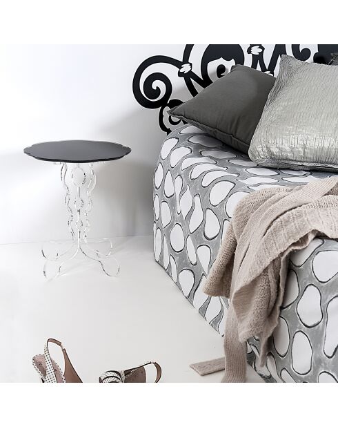 Table basse Arabesque noire - D.36xH.42 cm