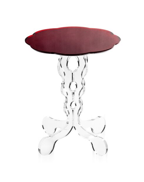Table basse Arabesque rouge - D.36xH.42 cm