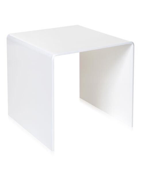 Table basse/chevet 80's blanche - 55x44x56 cm