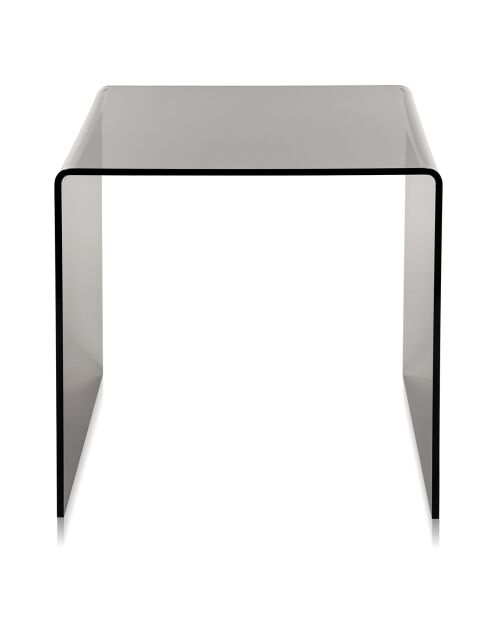 Table basse/chevet 80's fumé transparent - 55x44x56 cm