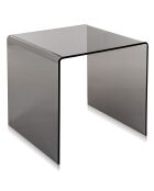 Table basse/chevet 80's fumé transparent - 55x44x56 cm
