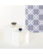 Table basse/chevet 80's blanche - 40x40x40 cm