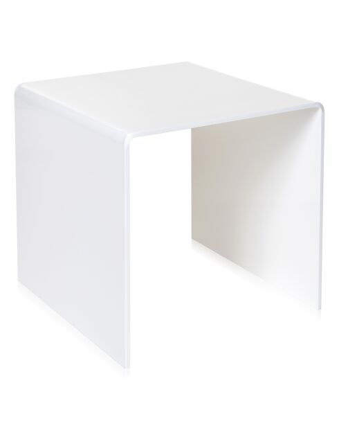 Table basse/chevet 80's blanche - 40x40x40 cm