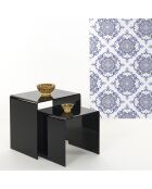 Table basse/chevet 80's noire - 40x40x40 cm