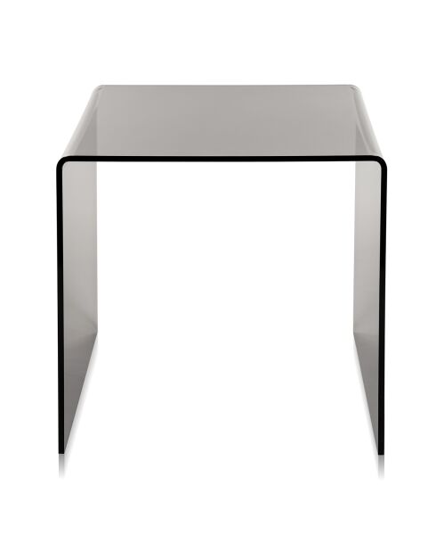 Table basse/chevet 80's fumé transparent - 40x40x40 cm