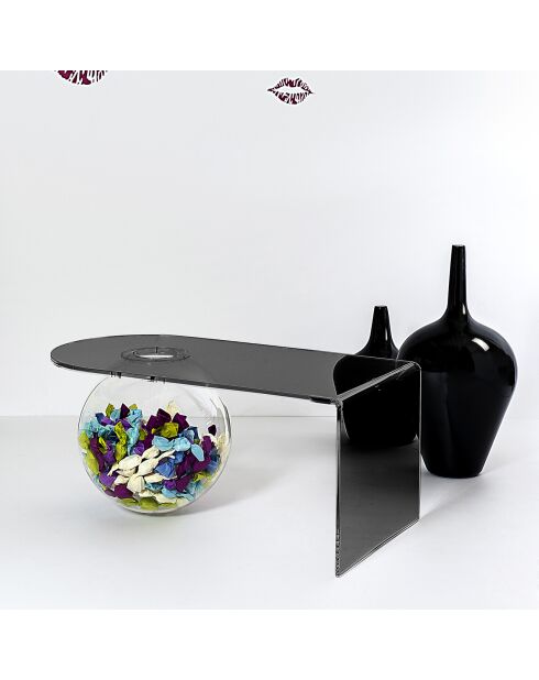 Table basse Sphérique fumé transparent - 90x48x40 cm