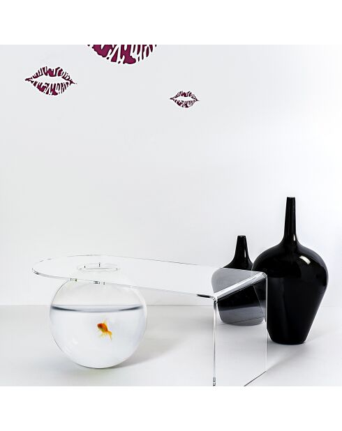 Tavolino sferico trasparente - 90x48x40 cm