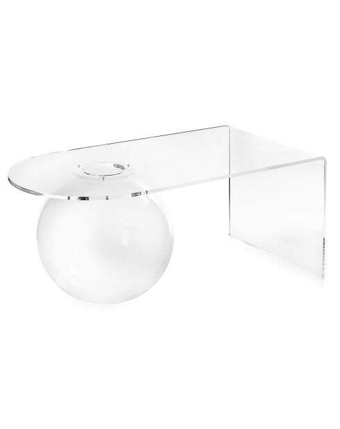 Tavolino sferico trasparente - 90x48x40 cm