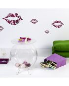 Table basse Sphérique blanc/transparent - D.40xH.45 cm