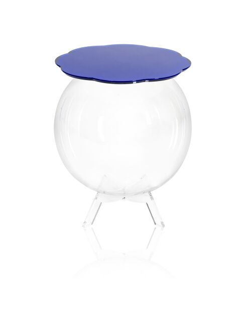 Table basse Bollina bleu/transparent - D.40xH.45 cm