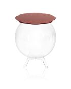 Table basse Bollina rouge/transparent - D.40xH.45 cm