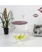 Table basse Bollina rouge/transparent - D.40xH.45 cm