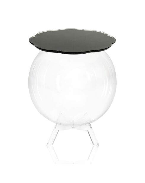 Transparenter schwarzer sphärischer Couchtisch - D.40xH.45 cm