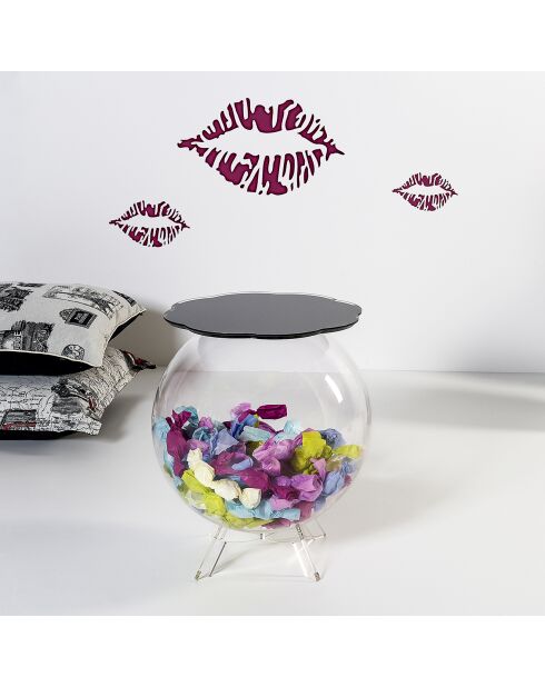 Transparenter schwarzer sphärischer Couchtisch - D.40xH.45 cm