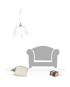 Suspension Drapé blanche satiné - D.36xH.34 cm