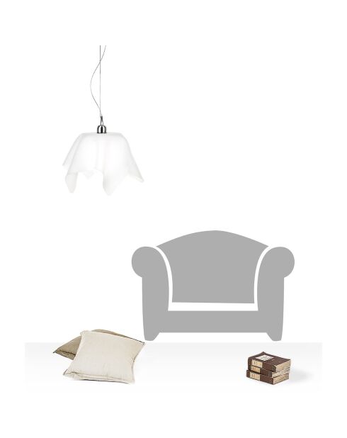 Suspension Drapé blanche satiné - D.36xH.34 cm