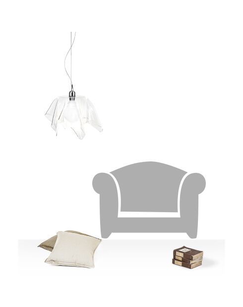 Suspension Drapé transparente - D.36xH.34 cm