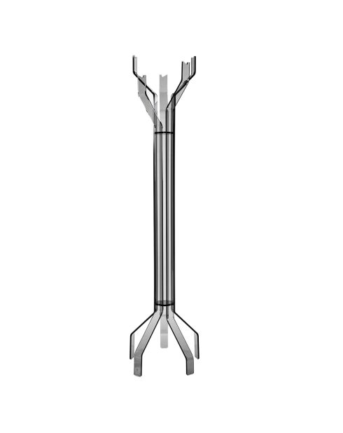 Porte-manteau asymétrique 5 crochets Penta gris transparent - D.50xH.180 cm