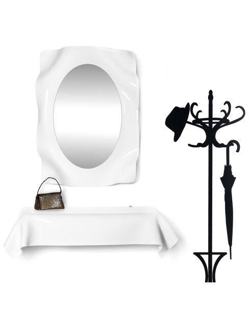 Etagère Drapé blanche - 110x35x30 cm