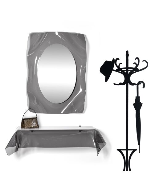 Etagère Drapé gris transparent - 110x35x30 cm