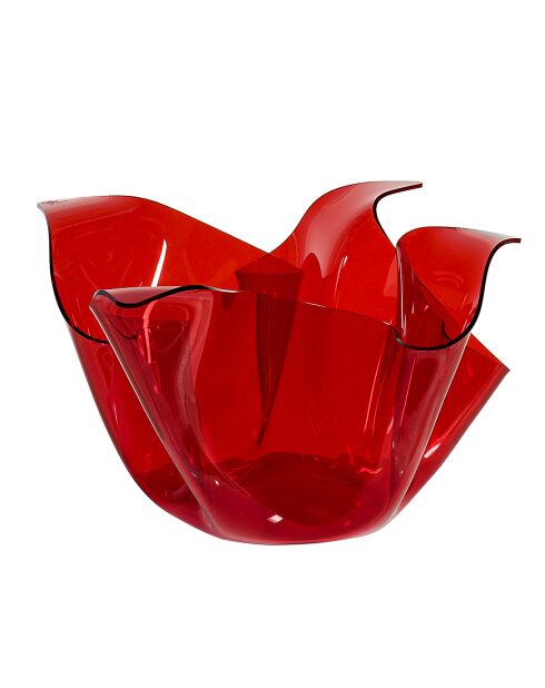 Vase multifonction Drapé rouge transparent - D.45xH.29 cm