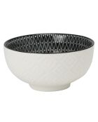 6 Bols en Porcelaine Komaé  noir/blanc - 58 cl